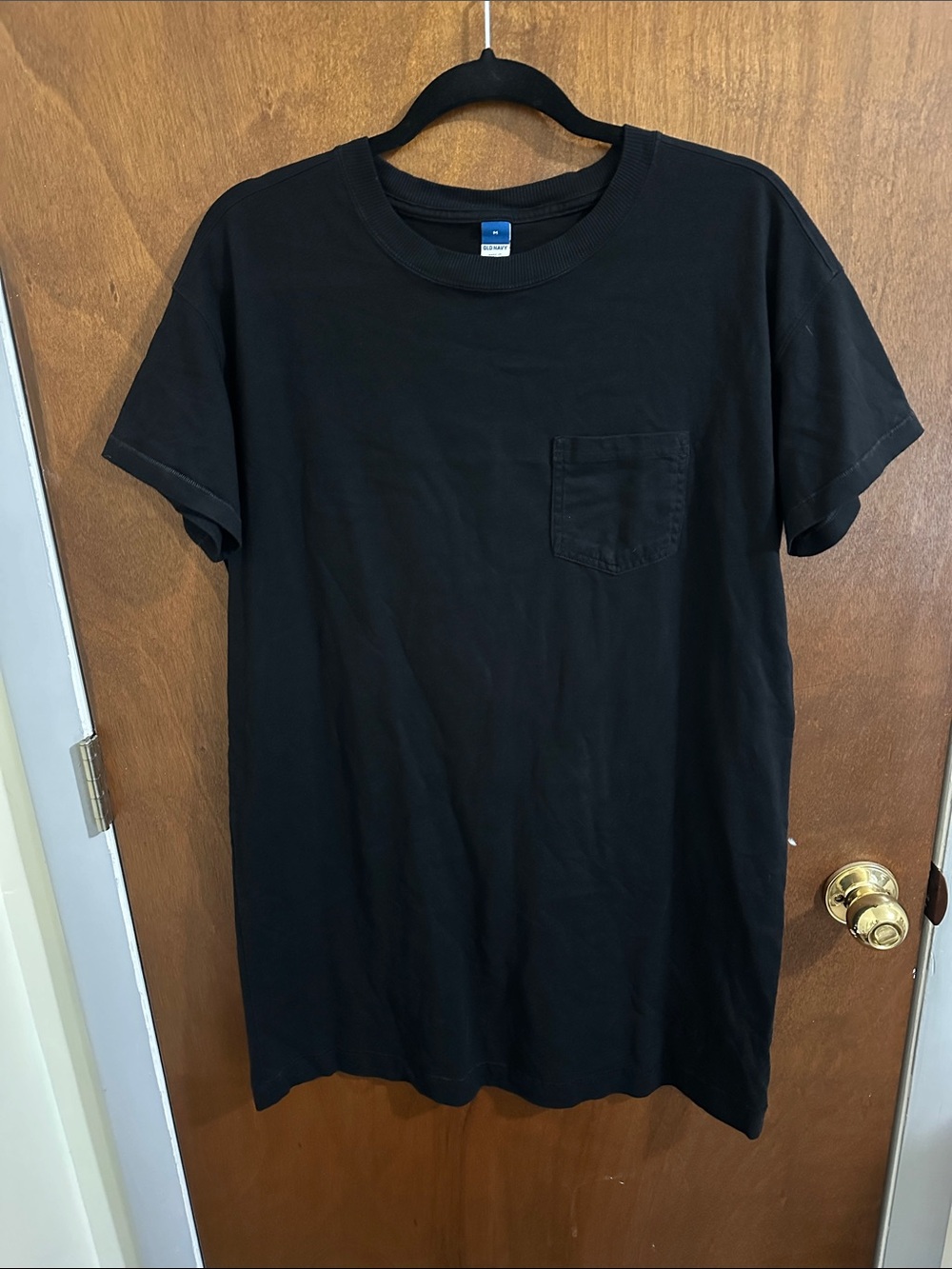 Old Navy Womens Black Short-Sleeve Pocket T-Shirt Dress Size Medium